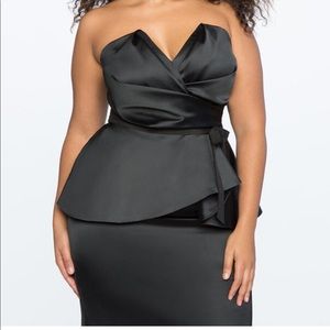 Eloquii drapes bodice peplum dress